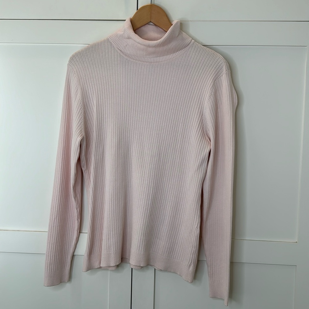 Chico’s Pink Ribbed Turtleneck long Sleeve Sweater Size: 2